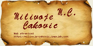 Milivoje Caković vizit kartica